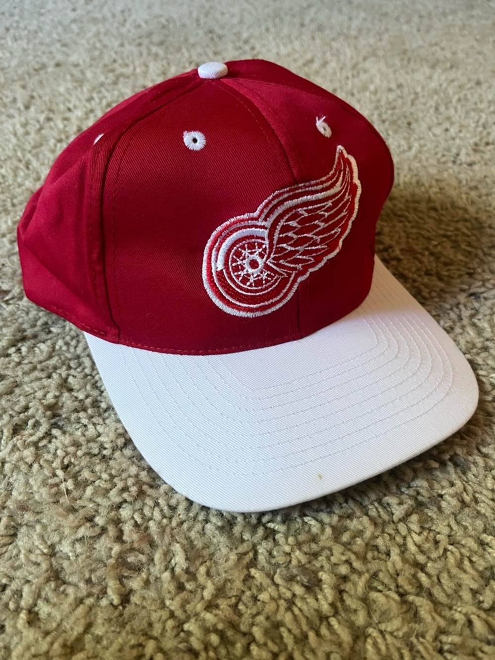 Drew Pearson Vintage Detroit Red Wings Red & White Baseball Cap